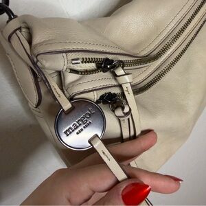 Margot New York Mickey
Double Zip Foldover Leather Crossbody Bag, Ivory